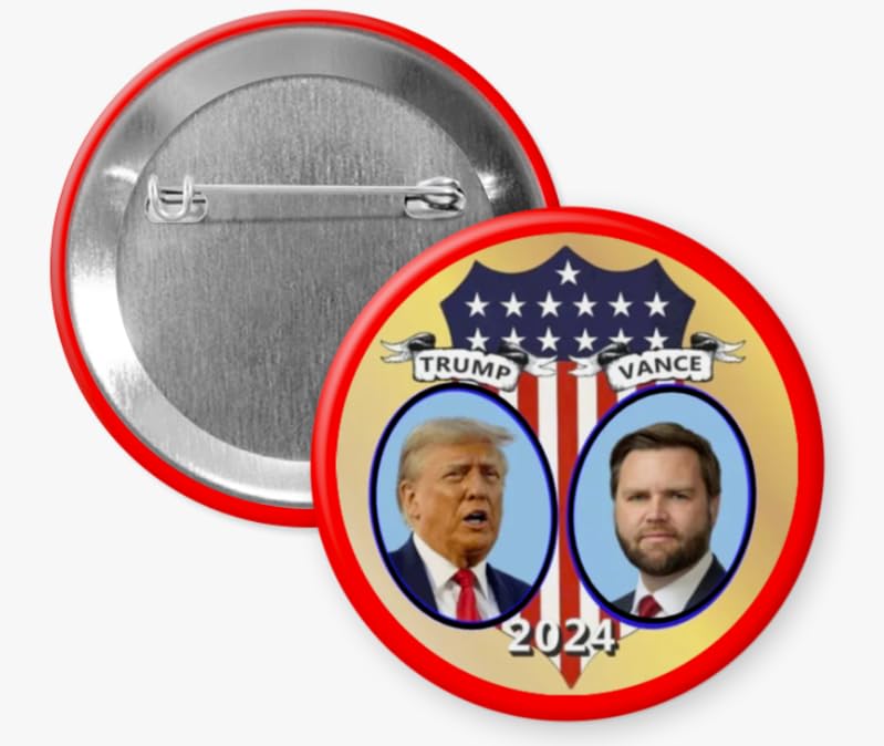 Trump Vance 2024 buttons - 4-pack (2.25 inches) - Trump Vance 2024 pins (BUY 2, GET 1 FREE PROMOTION)