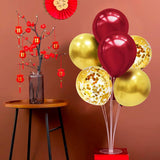 ZJDHPTY Red and Gold Balloon Stand Centerpiece Table Decorations for 49ers Party Birthday Graduation Wedding Mother's Day Anniversary Christmas New Year's Eve Party Decorations(Red gold set4)