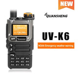 QUANSHENG UV-K6 UV-K5(8) Walkie Talkie 5W Airband Radio Type C Charge UHF VHF DTMF FM Dual Band Two Way Radio with NOAA Weather Alarm Function