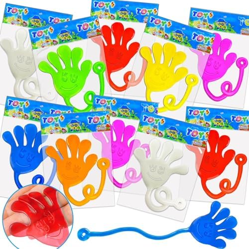 41Pack Sticky Hands for Kids Classroom Prizes Mini Stretchy Pinata Goodie Bag Stuffers Treasure Box Toy for Valentine Party Favor Bulk Preschool Kindergarten Graduation School Students Prizes