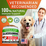 Glucosamine Treats for Dogs - Joint Supplement w/Omega-3 Fish Oil - Chondroitin, MSM - Advanced Mobility Chews - Joint Pain Relief - Hip & Joint Care - Bacon Flavor - 120 Ct - Made in USA