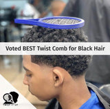 Twist It Up Comb (Imperial Blue) - Alternative to Hair Sponges for Black Men Curls and Sponge for Hair, Tennis Racket for Hair Twist Comb