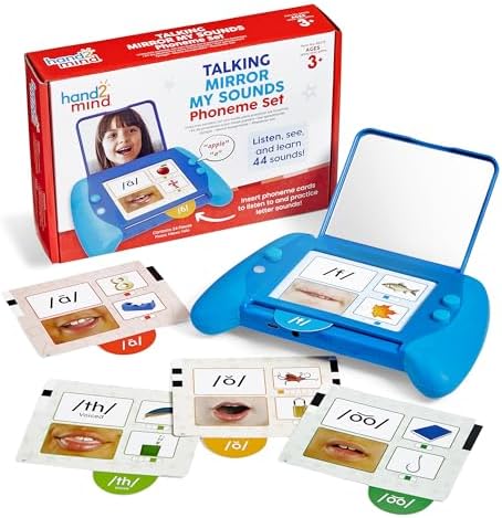 hand2mind Talking Mirror My Sounds Phoneme Set, Phonemic Awareness, Speech Therapy Materials, Phonics Manipulatives, Toddler Talking Flash Cards, Letter Sounds, Preschool Learning Activities