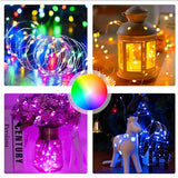 SINAMER 6PCS Multicolor Fairy Lights Battery Powered with Timer, 7ft 20LEDs Twinkle Mini Lights with Remote,Waterproof Small Silver Wire Firefly Starry for DIY Wedding Party Christmas