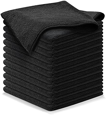 USANOOKS Microfiber Cleaning Cloth - 12Pcs 12.5x12.5 inch High Performance - 1200 Washes, Ultra Absorbent Microfiber Towels for Cars Undercarriage, Rims and Engine Bay Cleaning -Microfiber Cloth
