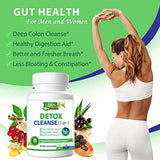 Lean Detox Cleanse, 11-in-1 Vegan Full Body Cleaner, Super Colon Cleanse Gut Health Support with Psyllium Husk Powder Aloe Ginger Root Fiber Supplement, 30 Day Toxin Off Aid Pills for Men Women 60 Cap
