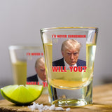 Patriots Cave - Trump Mugshot Shot Glass | Trump Lovers Gift | Gift for Him - Set of 2 (2 oz)