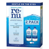 Renu Contact Lens Solution Advanced Formula Multipurpose Lens Cleaner for Eye Contacts, Cleaning, Moisturizing and Disinfecting Care for Soft & Silicon Hydrogel Lenses, 12 Fl Oz (Pack of 2)