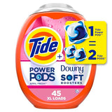 Tide Power PODs 2-in-1 Laundry Detergent Pods with Downy Soft Boosters, Lasting Freshness with April Fresh Scent, 45 Count, Tide Pods Laundry Detergent, Laundry Pods Detergent