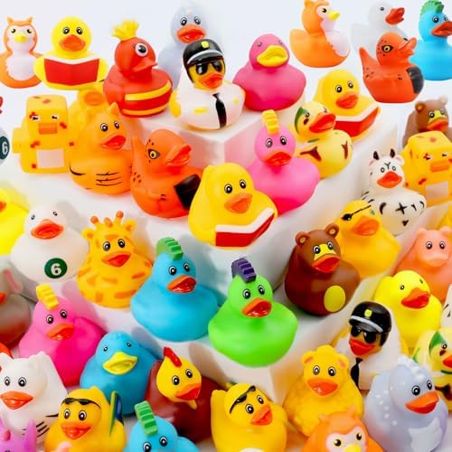 30 Pack Rubber Ducks for Jeeps 2.3 Inch Bulk Floater Jeep Ducks for Ducking Assortment Rubber Duckies for Kids Baby Bath Toys Birthday Gifts Party Favors Summer Beach Pool Activity