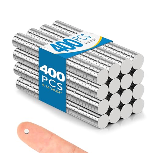 400 Pack Small Magnets,4x1mm Refrigerator Magnets Rare Earth Magnets Neodymium Magnets for Crafts, Whiteboard, Kitchen Cabinet