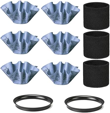 Shop-Vac 90107 Paper Disc Filter and 90585 Foam Sleeve Filter, for Most Shop-Vac Wet/Dry Vacuum Cleaners 5 Gallon and Above, Replacement Parts #9010700, 9013700,9058500, 6 Pack