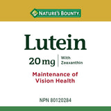 Nature's Bounty Lutein Pills, Eye Health Supplements and Vitamins, Support Vision Health, 20 mg, 60 Softgels