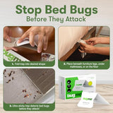 BugMD Bed Bug Trap (2 Pack, 14 Traps) - Bed Bug Prevention, Glue Traps, Insect Trap Indoor, Bed Bug Sticky Traps