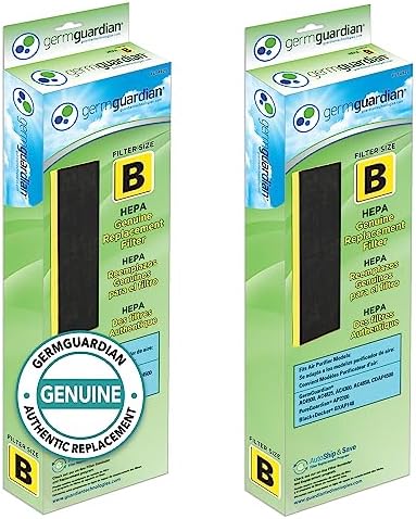 GermGuardian Filter B HEPA Pure Genuine Air Purifier Replacement Filter, Removes 99.97% of Pollutants for AC4825, AC4300, AC4900, AC4825DLX, AC4850, CDAP4500, AP2200, Black/Yellow, FLT4825