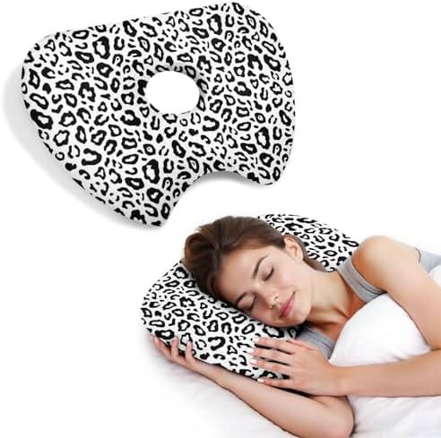 Ear Piercing Pillow for Side Sleepers Pillows with Holes for Ear Pain,Donut Pillow for Ear Side Sleeping Pillow for Adults CNH Ear Pain Relief Pressure Sores Ear Pillow with Hole in Center