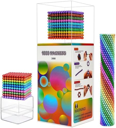 Generic Magnetic-Balls 1000pcs! Magnets Building Desk Toy for Stress Relief, Moldable into Countless Shapes, Multicolor, Unisex-Adults