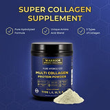 Warrior Strong Wellness Pure Hydrolyzed Multi Collagen Protein Powder, Collagen Powder, Boost Energy, for Aging Skin Elasticity, Hair & Nails Growth Support, Joint Health (Unflavored)
