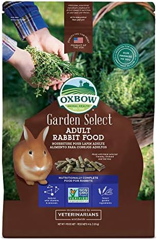 Oxbow Animal Health Garden Select Adult Rabbit Food, Garden-Inspired Recipe for Adult Rabbits, No Soy or Wheat, Non-GMO, Made in The USA, 4 Pound Bag