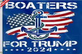 LUCKGEEY Double Sided Boaters For Trump 2024 Boat Flag 12x18inch,220D Heavy-duty Printing 3Ply Boat Flags,Double Stitching On the Edge, Flags with 2 Rust-proof Brass Grommets for Boat.