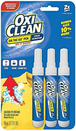 OxiClean On The Go Stain Remover Pen for Clothes and Fabric, Instant Stain Removal Stick, Pack of 3