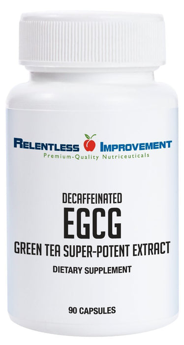 Relentless Improvement EGCG Green Tea Extract 90 Capsules 670mg Extract Per Capsule Standardized to 98%+Polyphenols 60% EgCG Very Low Caffeine Blood Health Support