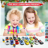 Advent Calendar 2024,Cars 24 Days Christmas Countdown Toys Set, 8 Holiday-Themed Cars And Accessories with Playmat, Gift & Toys for Kids 3 Years Old & Older