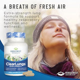 RidgeCrest Herbals ClearLungs Extra Strength, Natural Lung, Nasal Wellness Formula, Bronchial, Respiratory, Sinus, Mucus Support (60 Caps, 30 Serv)