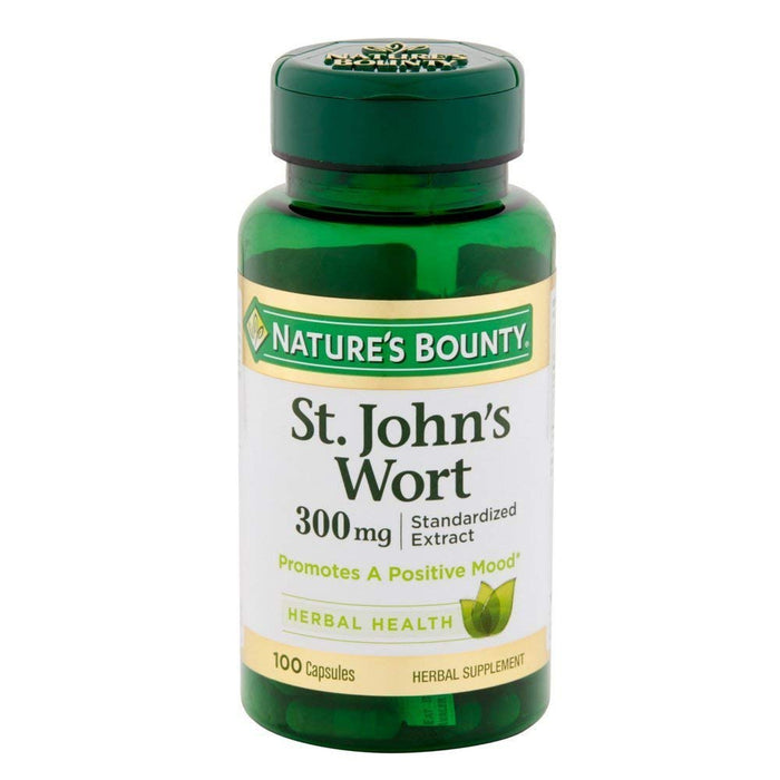 Nature's Bounty St. John's Wort Pills and Herbal Health Supplement, Promotes a Positive Mood, 300 mg Capsules, 100 Count, Pack of 2