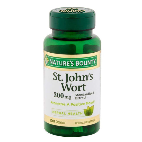 Nature's Bounty St. John's Wort Pills and Herbal Health Supplement, Promotes a Positive Mood, 300 mg Capsules, 100 Count, Pack of 2