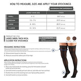 Truform Sheer Compression Stockings, 8-15 mmHg, Women's Thigh High Length, 20 Denier, Black, Small