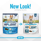 VetIQ Advanced Hip & Joint Chews For Dogs, 60 Count, Chicken Flavored Supplements Made with Glucosamine, Omega 3’s, Chondroitin, MSM, and Green Lipped Mussel, Increases Mobility and Maintains Muscles