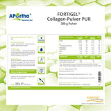 APOrtha® FORTIGEL® Collagen-Pulver PUR - 300 g Pulver, innovative, bioaktive Collagen-Peptide für Knochen und Knorpel, 300g Pulver für 2 Monate, glutenfrei, allergenfrei, laktosefrei, zuckerfrei