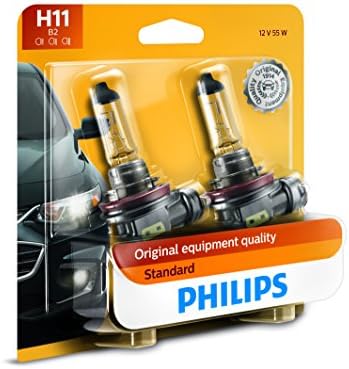 PHILIPS - 12362B2 H11 Standard Halogen Replacement Headlight Bulb, 2 Pack