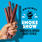 Lorissa's Kitchen Premium Grass-Fed & Finished Beef Jerky Snack Sticks 24-Pack: Original Smoked Flavor, 8g Protein, Certified Free from Top 9 Allergens, Gluten-Free, Non-GMO, Zero Sugar, Keto, Paleo