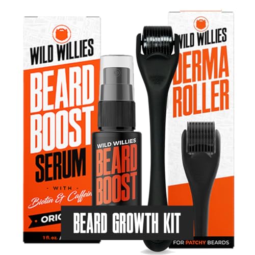 Wild Willies Derma Roller and Beard Boost kit .25mm needle length