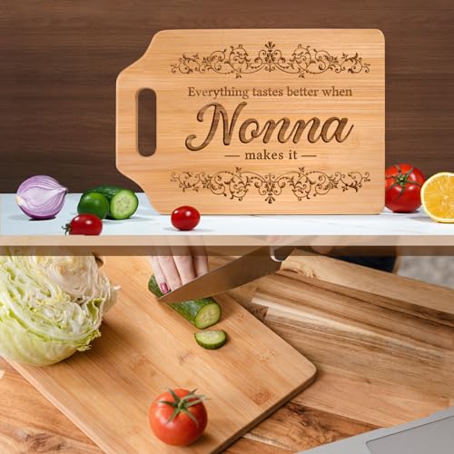 AceThrills Nonna Gifts - Engraved Bamboo Cutting Board 12.3"L x 8.7"W x 0.4"Th - Nonna Mothers Day Gifts, Gifts for Nonna Christmas Gifts, Nonna Gifts from Grandkids