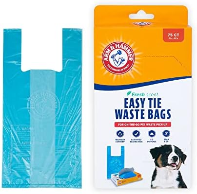 ARM & HAMMER 71041 Easy-Tie Waste Bags, Blue, 75 Count - Pack of 1