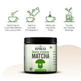 LRLA SUPERFOODS La Republica Lion's Mane Matcha Powder (60 Servings), USDA Organic Japanese Green Tea with Lion's Mane Mushroom Extract, Supports Mental Clarity and Focus, USA Made