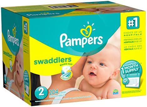 Pampers Swaddlers Diapers Size 2, 204 Count (One Month Supply)