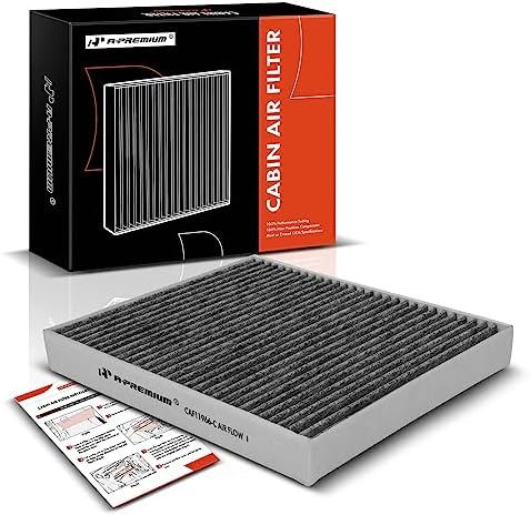 A-Premium Cabin Air Filter w/Activated Carbon Compatible with Chevy, GMC, Cadillac & Buick - Camaro, Colorado, Equinox, Impala, Malibu, Silverado, Traverse, Sierra, Yukon, Escalade, ATS, CT4, Enclave