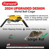 Fomont 2024 New Upgraded Bucket Lid Mouse Trap-Metal Bait Cage-Auto Reset-5 Gallon Bucket Fit-Humane-Indoor Outdoor-Rat Trap