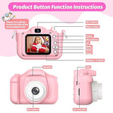 2024 Upgrade Kids Camera for Girls, Christmas Birthday Gifts for Girls Boys, 1080P HD Selfie Digital Video Camera for Toddlers, Cute Portable Little Girls Boys Gifts Toys for 3 4 5 6 Years Old