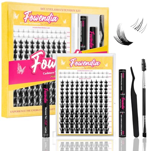 Manga Lash Clusters Kit 8-18mm Eyelash Clusters DIY Lash Extension Kit Waterproof Anime Lashes Ultra-Thin Invisible Band 0.3mm Individual Cluster Eyelash Extensions, California Sunset-Kit