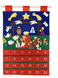 Good Ruby Felt Advent Calendar for Kids, Hanging Countdown to Xmas, Calendars with Pockets and 24 Nativity Themed Ornaments (Nativity Stable)