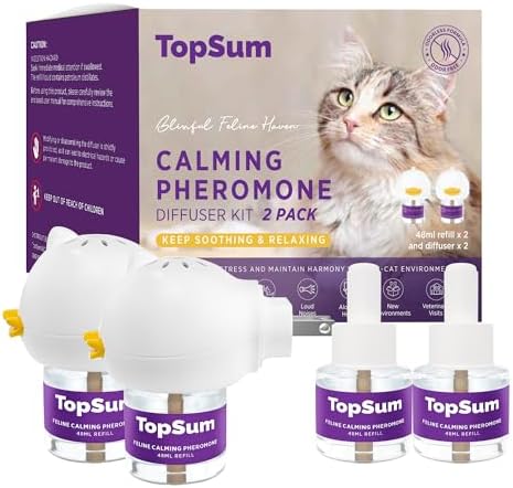 Cat Pheromones Calming Diffuser: Premium Pheromone Diffuser for Cats - Cat Pheromones Diffuser - Cat Calming Diffuser - Cat Calming Pheromone Diffuser, 2 Pack (Purple)