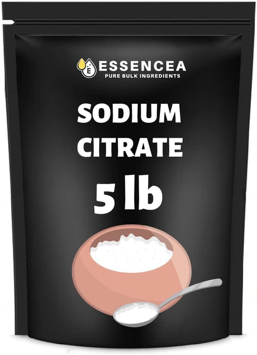 Sodium Citrate Powder 5LB by Essencea Pure Bulk Ingredients | 100% Sodium Citrate | Premium Quality Supplement (80 Ounces) [Packaging May Vary]