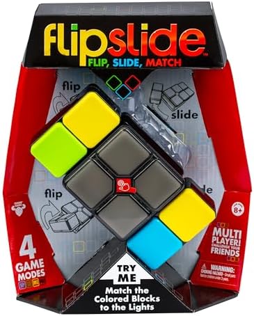 Flipslide Game - Electronic Handheld Game | Addictive Multiplayer Puzzle Game of Skill | Flip, Slide & Match Colors to Beat the Clock | 4 Thrilling Game Modes | Ages 8+ | Includes Batteries