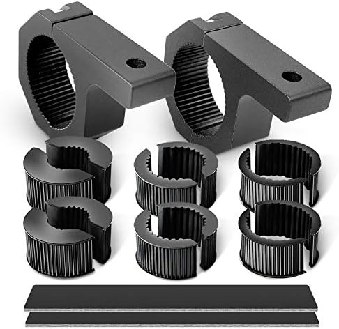 Nilight 90020B 2 Pack Mounting Bracket Kit LED Off Road Light Horizontal Bar Tube Clamp Roof Roll Cage Holder, 2 Years Warranty,Black
