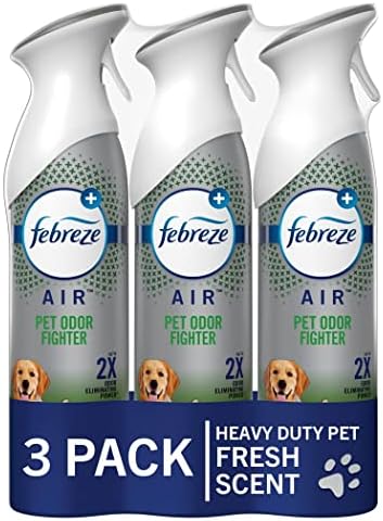 Febreze Air Mist Air Freshener Spray, Odor-Fighting Room Spray, Air Fresheners for Home and Bathroom and Kitchen, Aerosol Can, HD Pet Odor Fighter Scent, 8.8oz, 3 Count